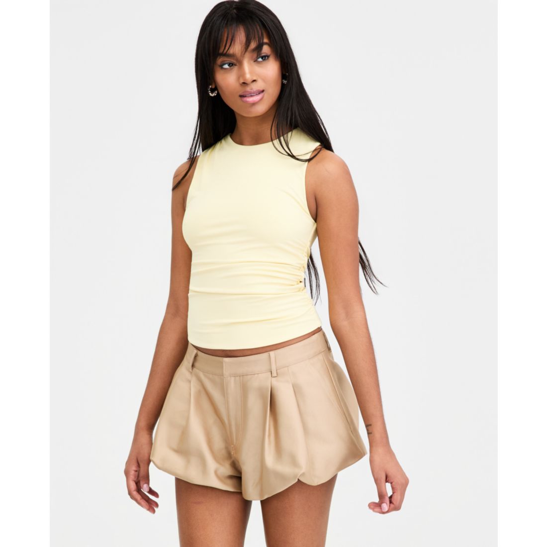 Bar Iii Women's Sleeveless Ruched Top, Macy's Exclusive