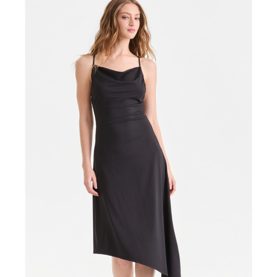 Bar Iii Women's Second Skin Asymmetric-Hem Slip Dress, Macy's Exclusive