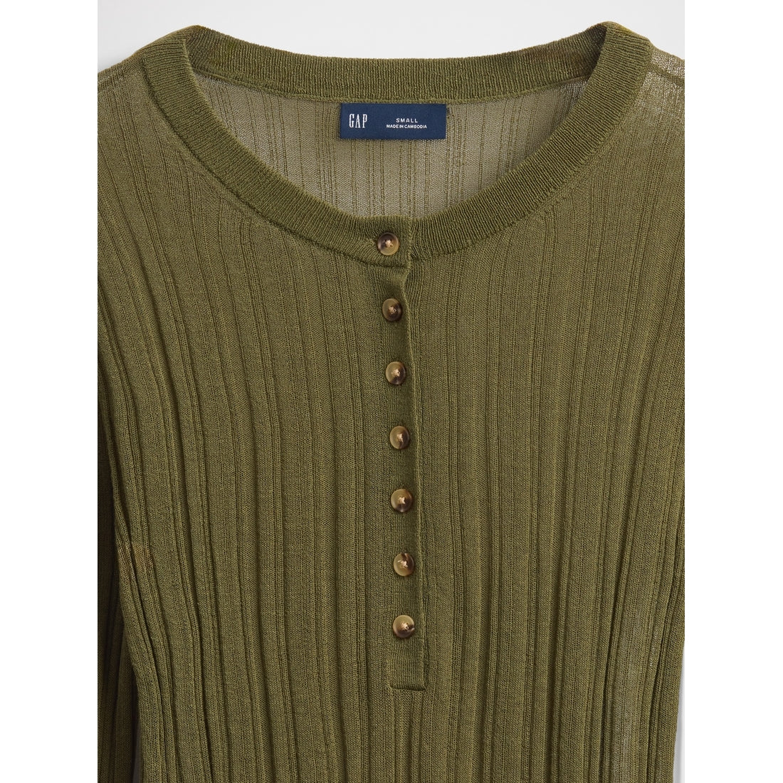 Women's Sheer Rib Henley Sweater
