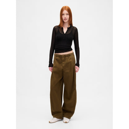 Women's Sheer Rib Henley Sweater