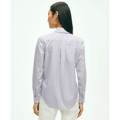 Classic Fit Stretch Supima Cotton Non-Iron Bengal Stripe Dress Shirt