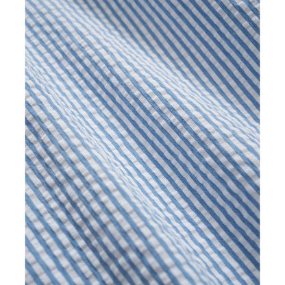 Washed Cotton Seersucker Button-Down Collar, Stripe Sport Shirt