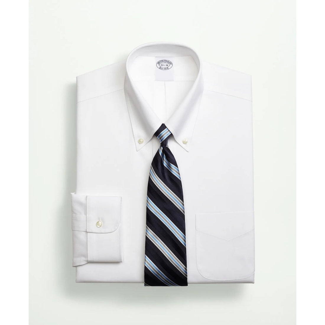 Stretch Supima Cotton Non-Iron Pinpoint Oxford Button-Down Collar Dress Shirt