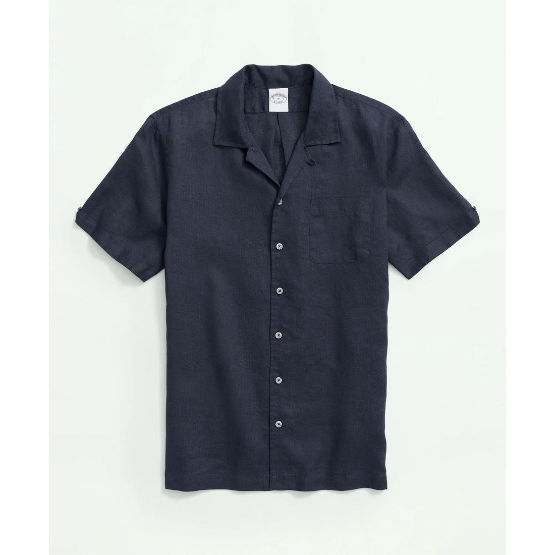 Irish Linen Camp Collar Short-Sleeve Sport Shirt