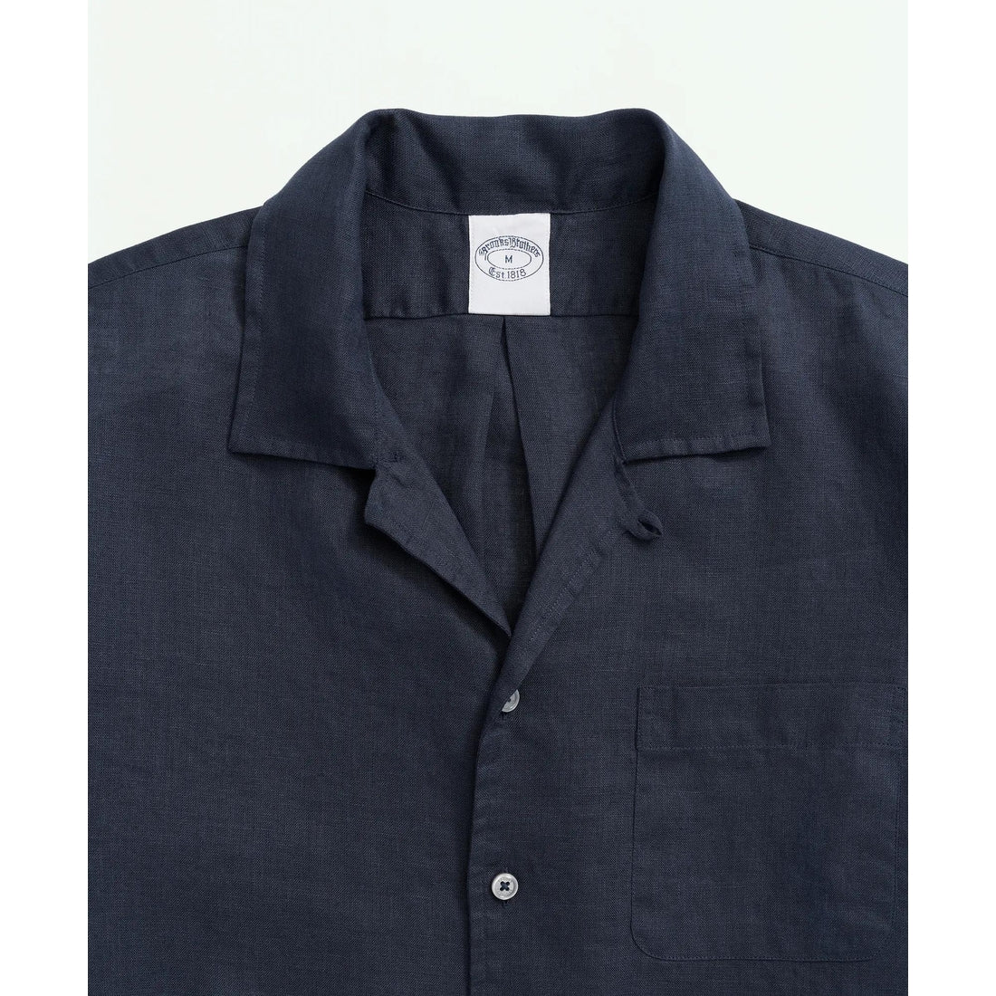 Irish Linen Camp Collar Short-Sleeve Sport Shirt