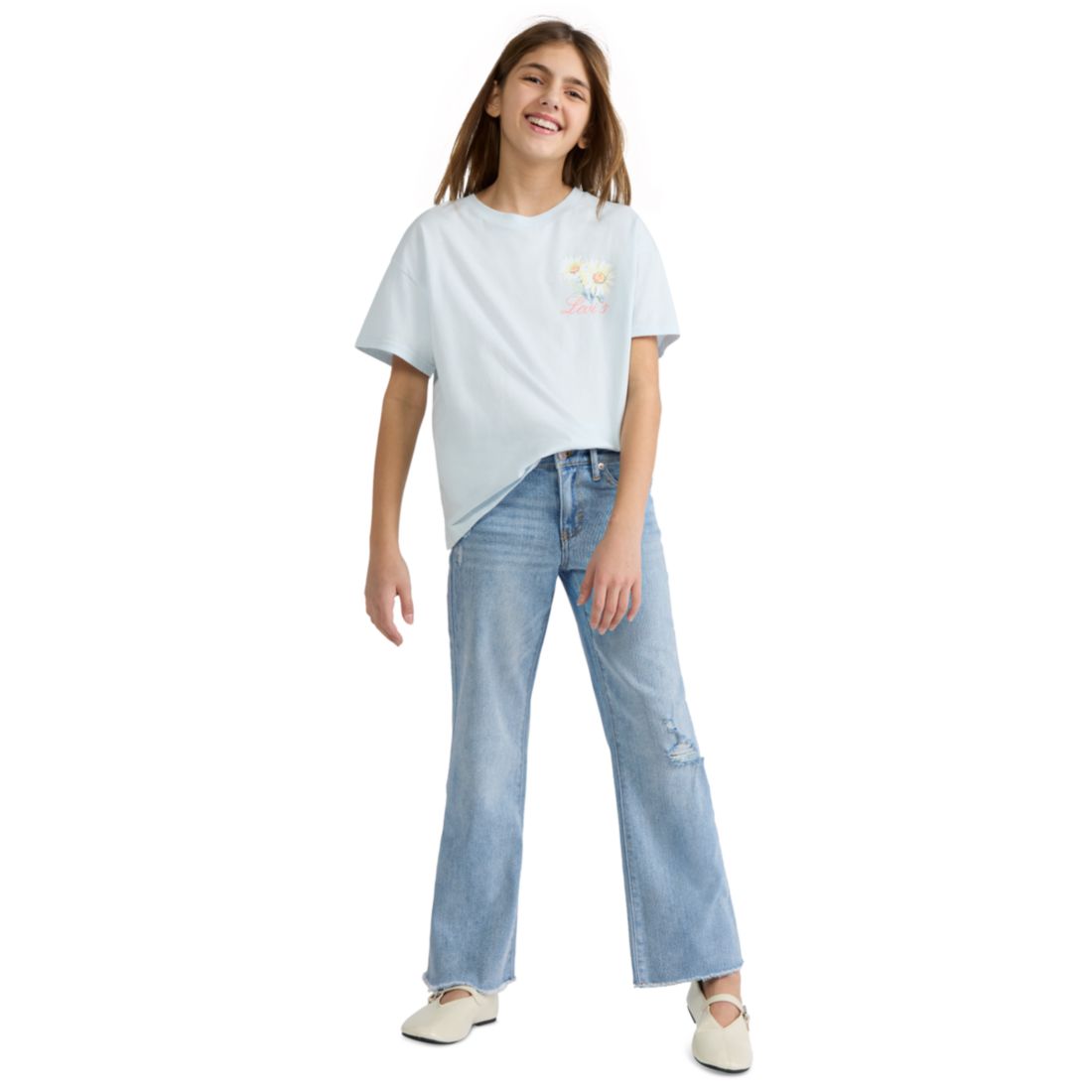 Levi's Big Girls Vintage-Like Mid Rise Wide Leg Jeans