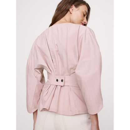 Women's Stretch-Cotton Utility Peplum Top
