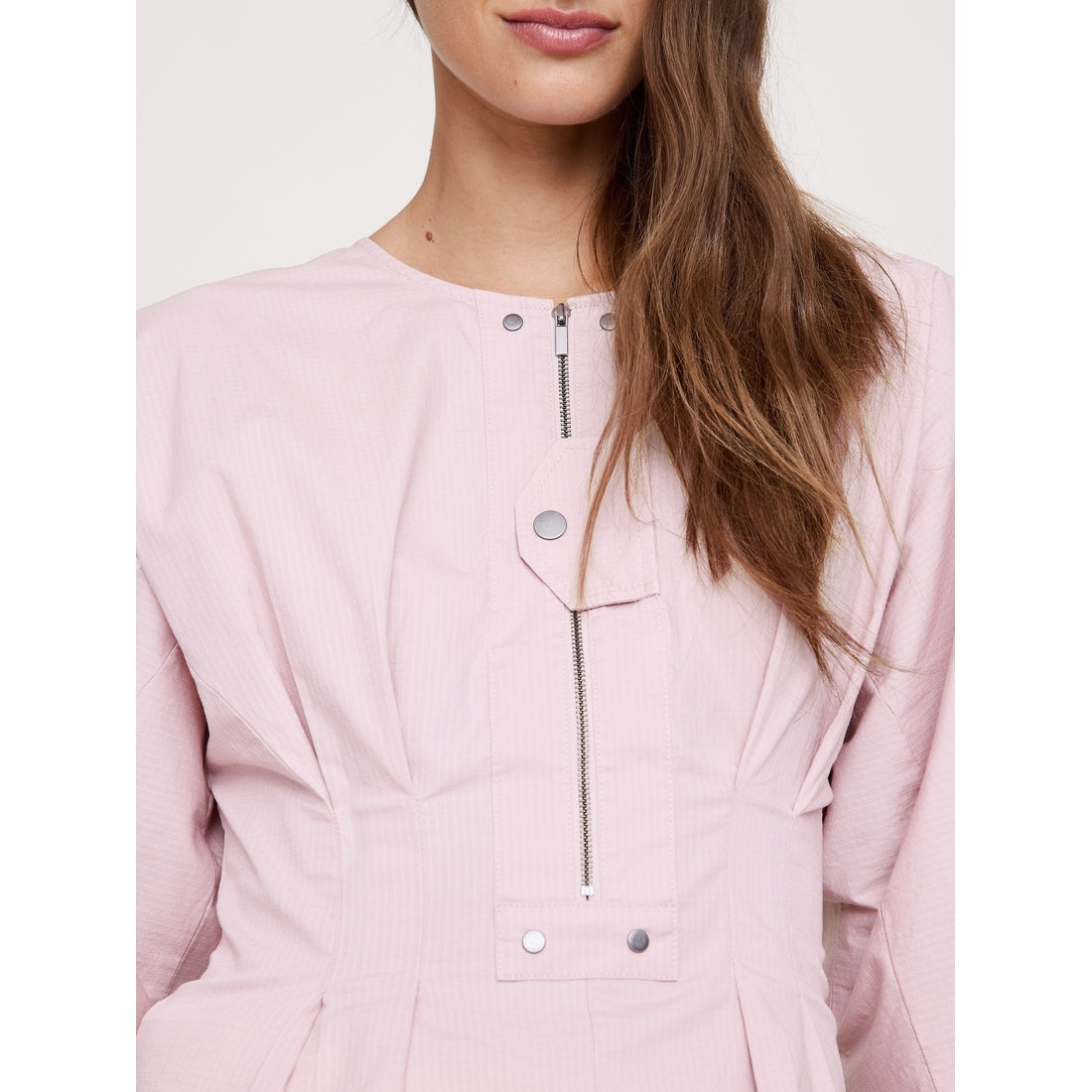 Women's Stretch-Cotton Utility Peplum Top