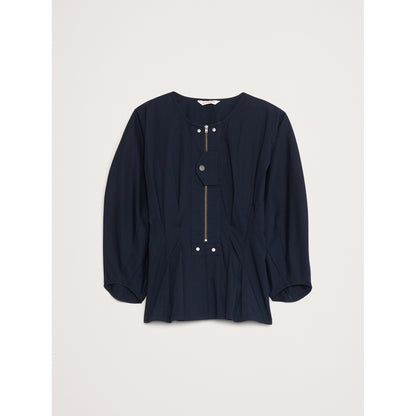Women's Stretch-Cotton Utility Peplum Top