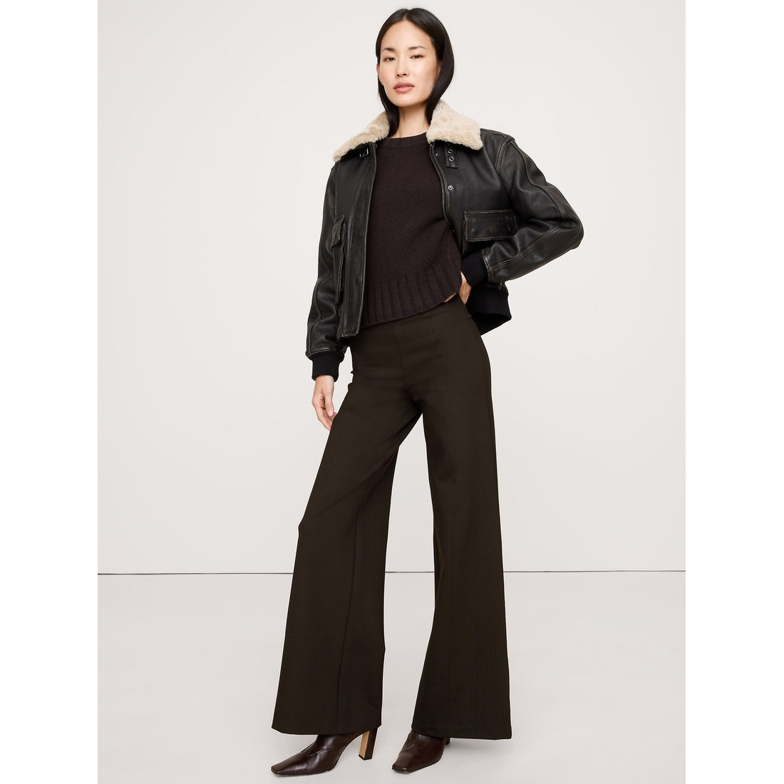 Women's High-Rise Wide-Leg Everywhere Ponte Pull-On Pant