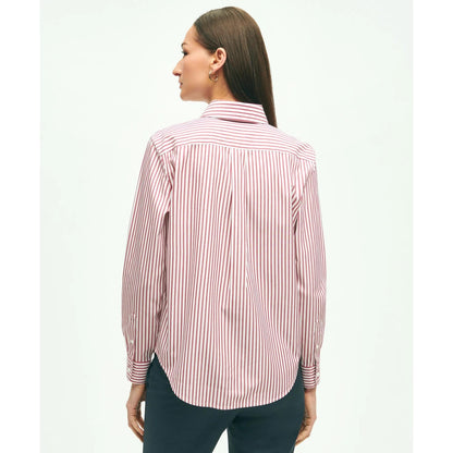 Classic Fit Stretch Supima Cotton Non-Iron Bengal Stripe Dress Shirt
