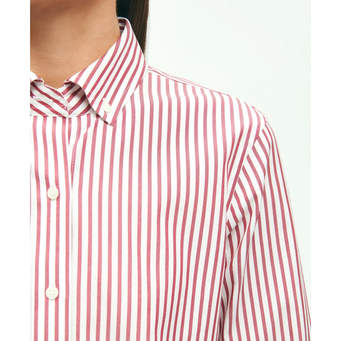 Classic Fit Stretch Supima Cotton Non-Iron Bengal Stripe Dress Shirt
