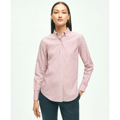 Classic Fit Stretch Supima Cotton Non-Iron Bengal Stripe Dress Shirt