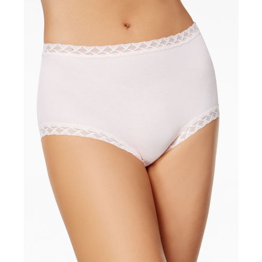 Natori Bliss Lace-Trim High Rise Cotton Brief 755058