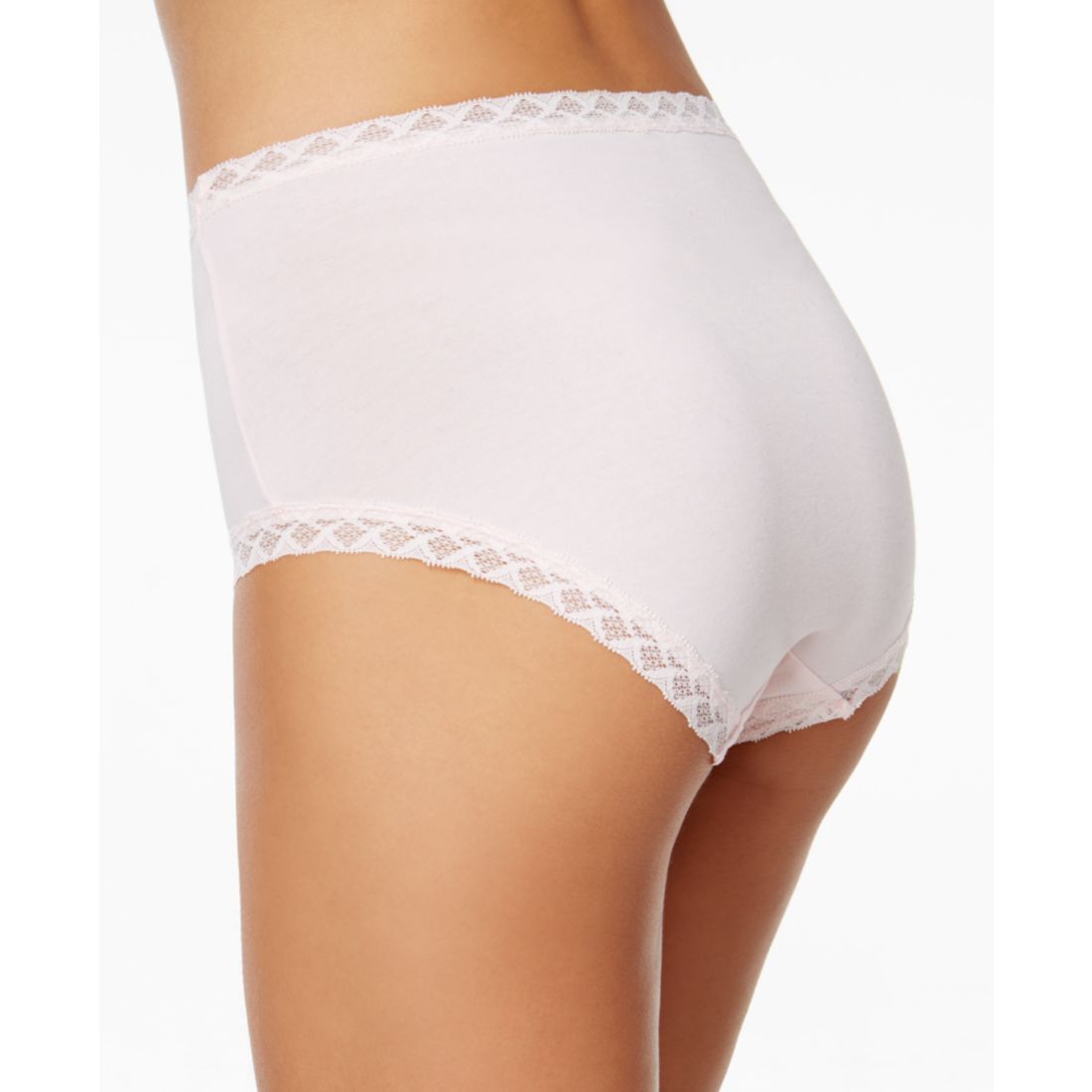 Natori Bliss Lace-Trim High Rise Cotton Brief 755058