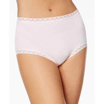 Natori Bliss Lace-Trim High Rise Cotton Brief 755058