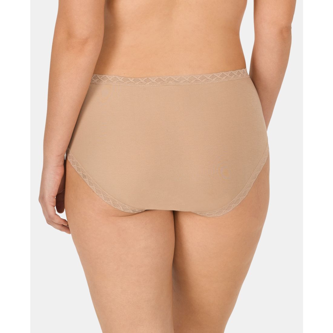 Natori Bliss Lace-Trim High Rise Cotton Brief 755058