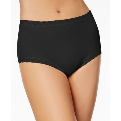 Natori Bliss Lace-Trim High Rise Cotton Brief 755058
