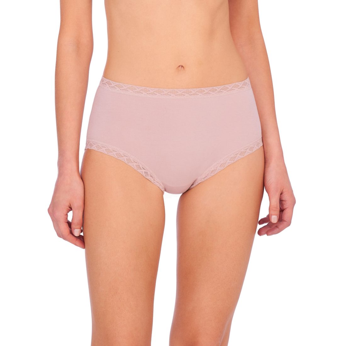 Natori Bliss Lace-Trim High Rise Cotton Brief 755058