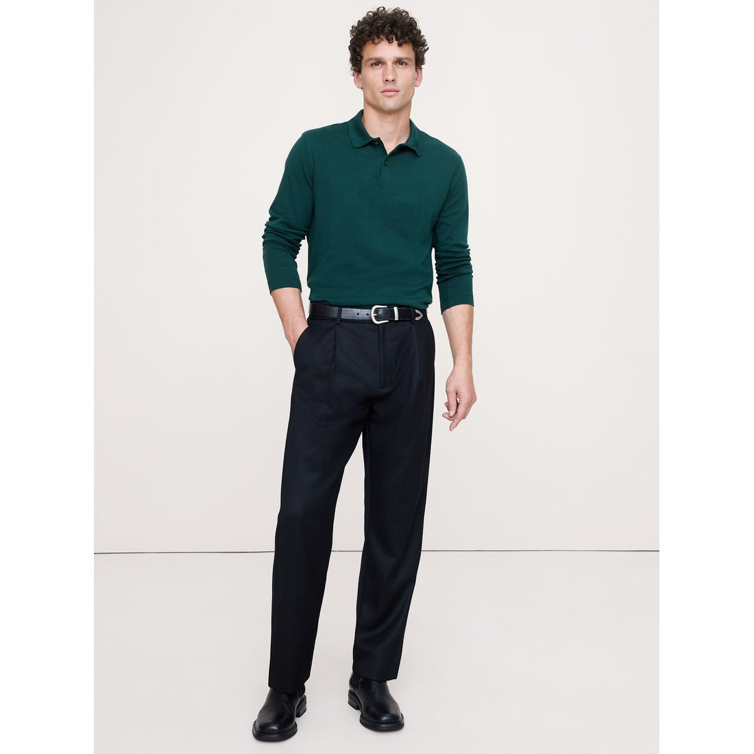 Men's Luxury-Touch Long-Sleeve Polo Shirt