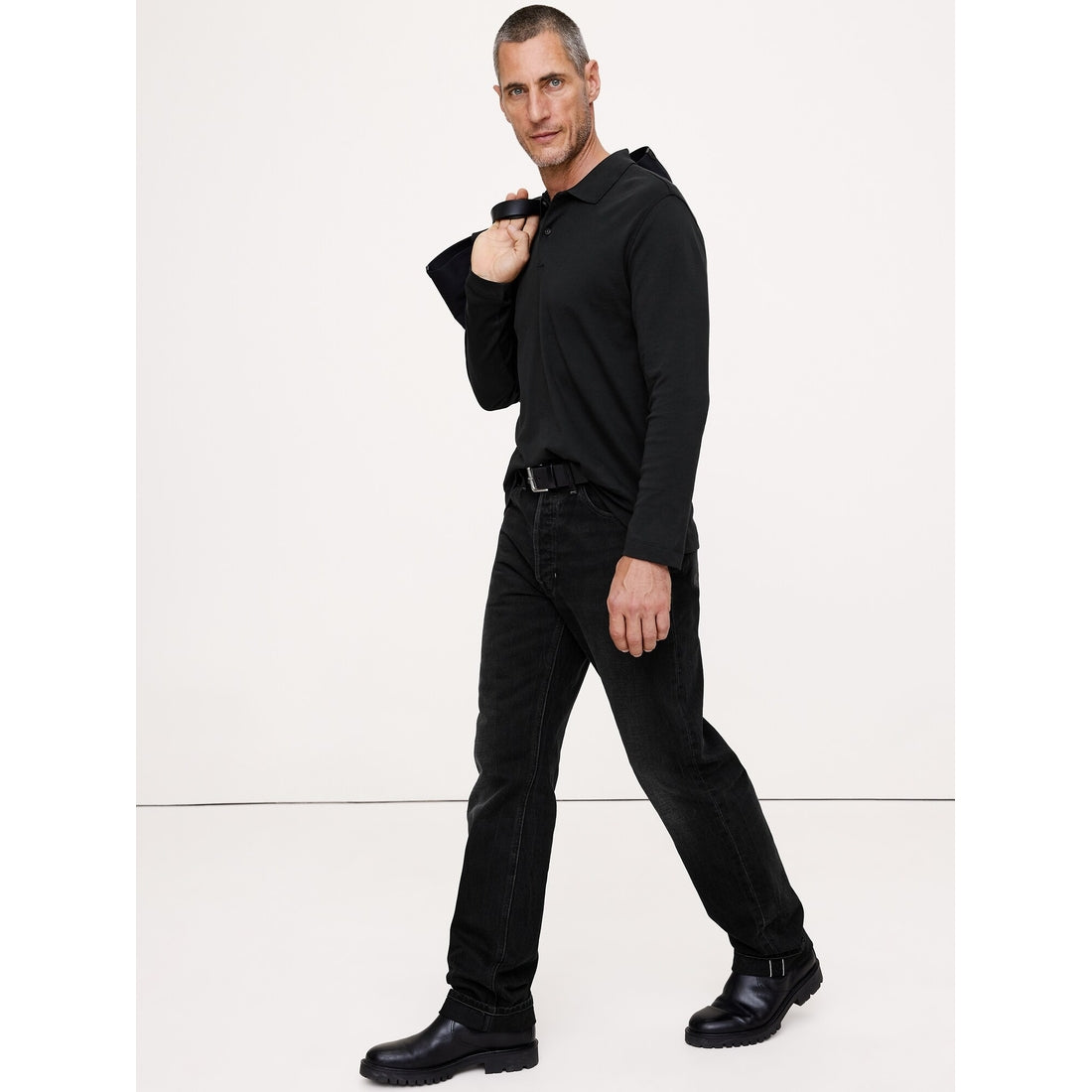 Men's Luxury-Touch Long-Sleeve Polo Shirt