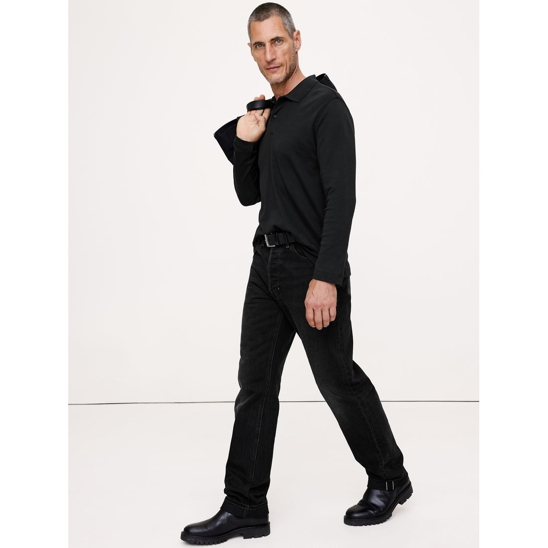 Men's Luxury-Touch Long-Sleeve Polo Shirt