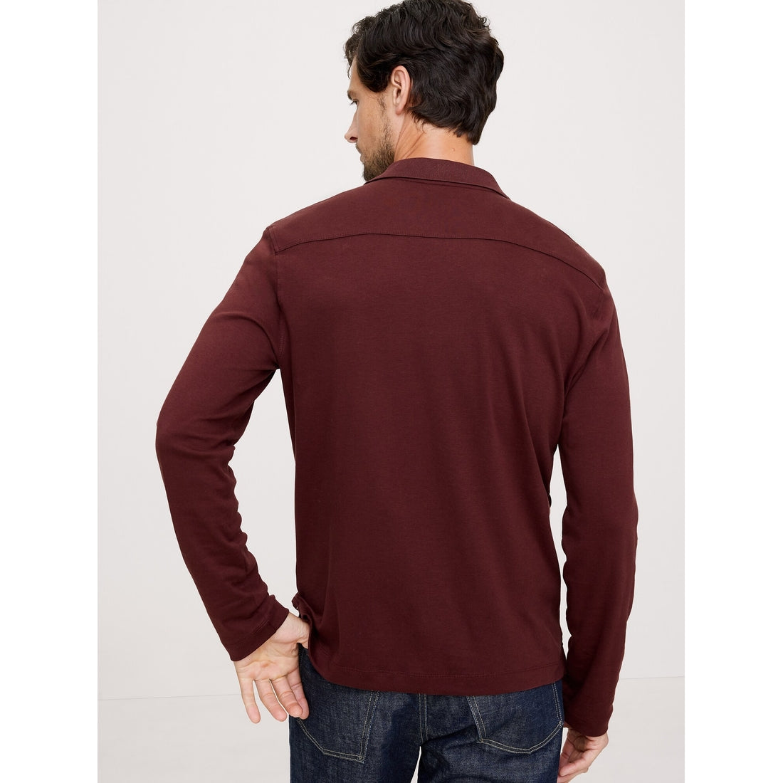 Men's Luxury-Touch Long-Sleeve Polo Shirt