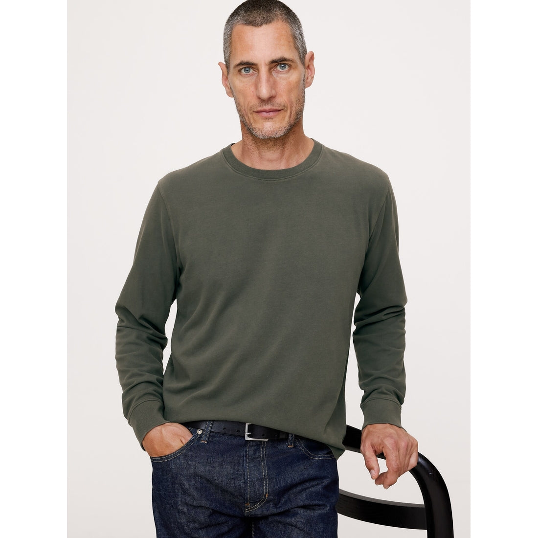 Men's Sueded Cotton Long-Sleeve T-Shirt