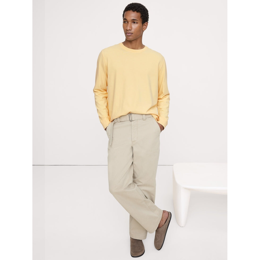 Men's Sueded Cotton Long-Sleeve T-Shirt