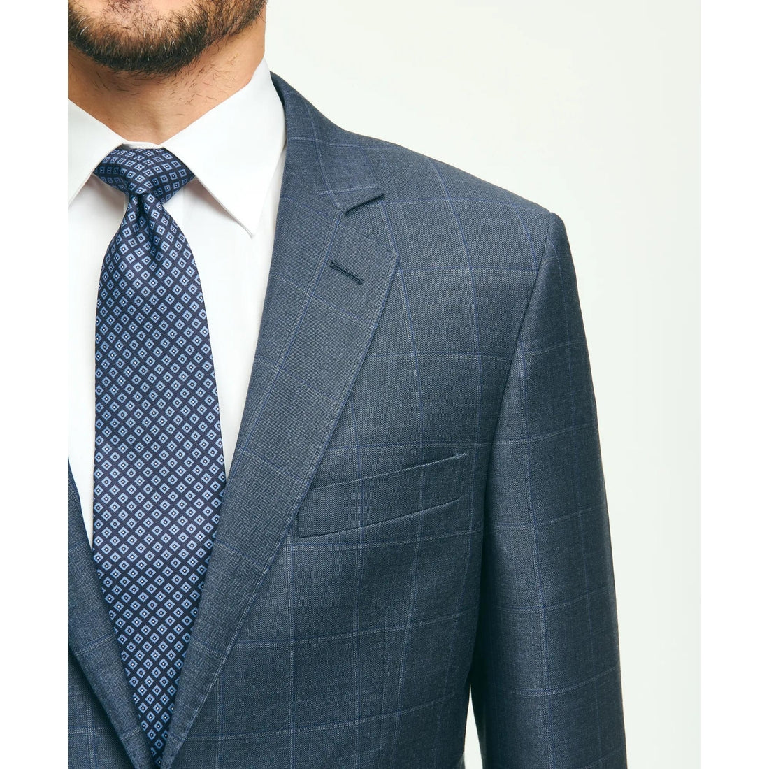 Traditional Fit Wool Windowpane 1818 Suit
