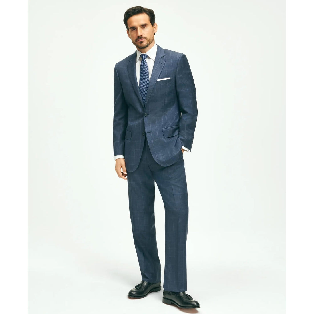Traditional Fit Wool Windowpane 1818 Suit