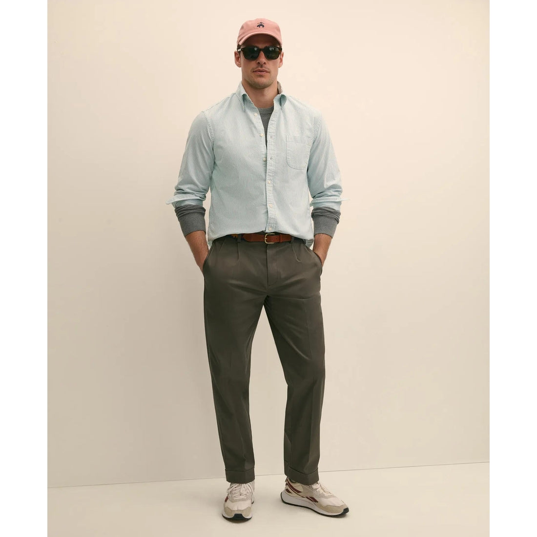 Pleated Traditional Fit Cotton Advantage Chino Pants