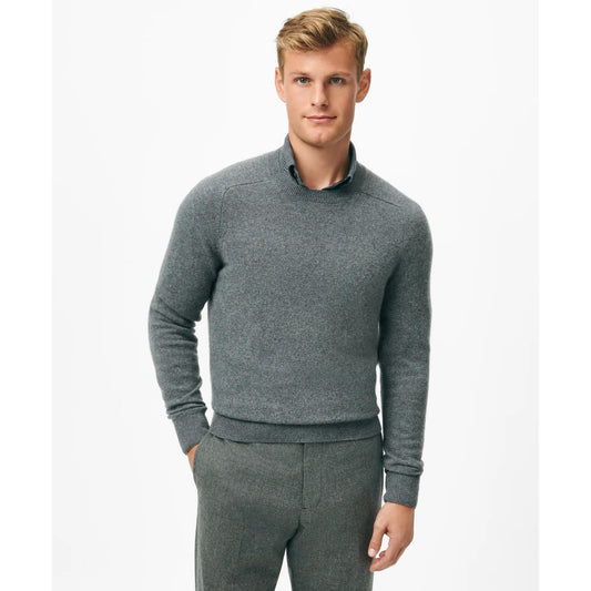3-Ply Cashmere Crewneck Saddle Shoulder Sweater