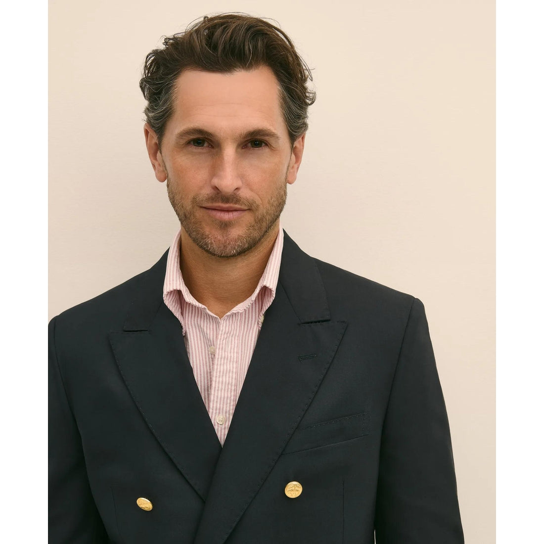 Classic Fit Stretch Wool Double-Breasted 1818 Blazer