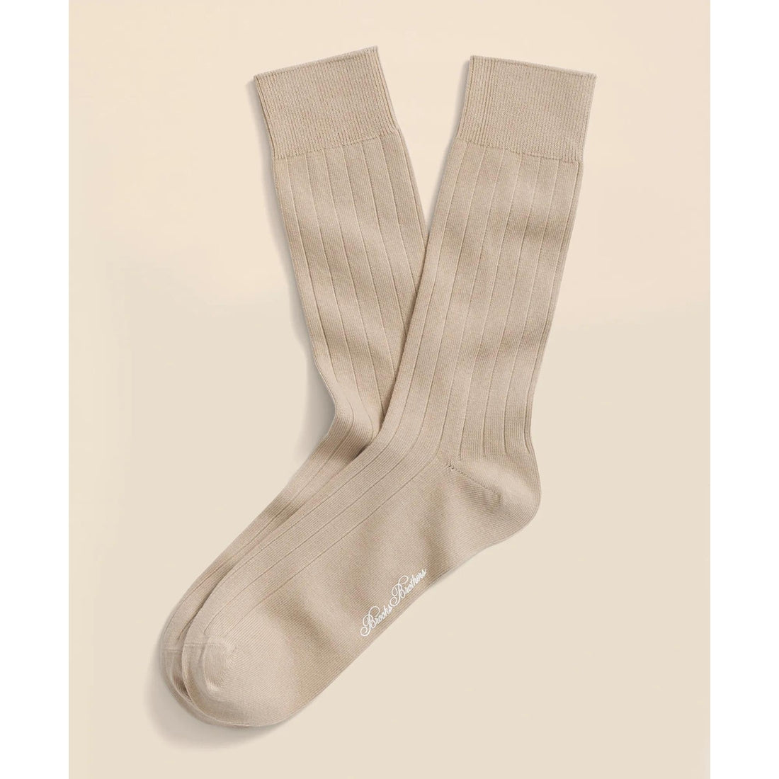Cotton Blend Ribbed Crew Socks