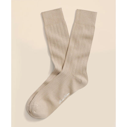 Cotton Blend Ribbed Crew Socks