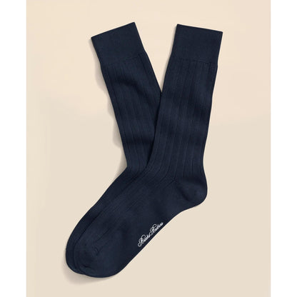 Cotton Blend Ribbed Crew Socks
