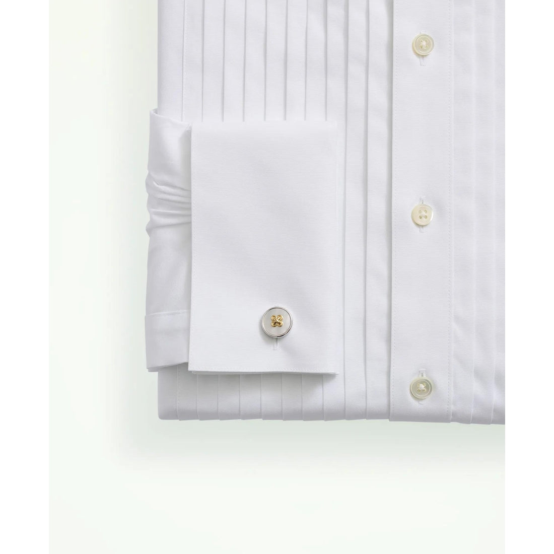 Stretch Cotton Broadcloth English Collar, 10-Pleat Tuxedo Shirt
