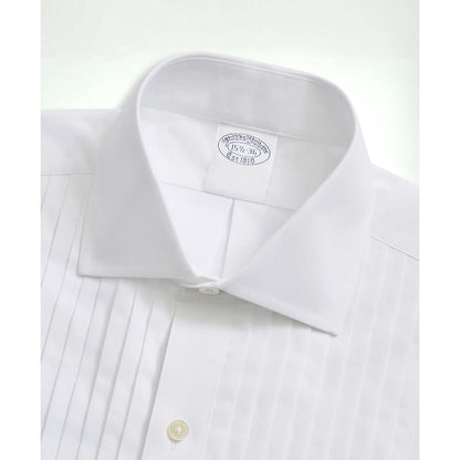 Stretch Cotton Broadcloth English Collar, 10-Pleat Tuxedo Shirt