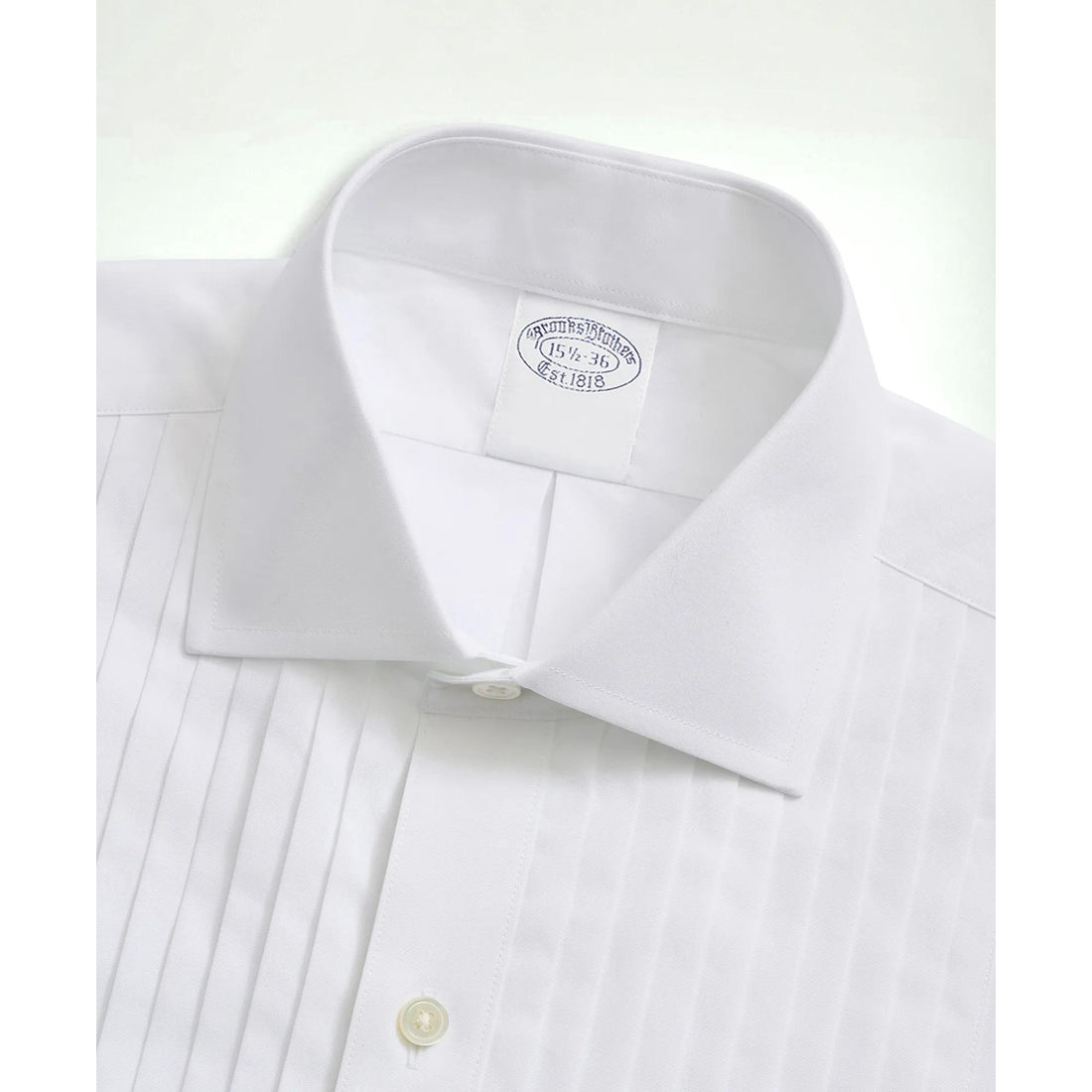 Stretch Cotton Broadcloth English Collar, 10-Pleat Tuxedo Shirt