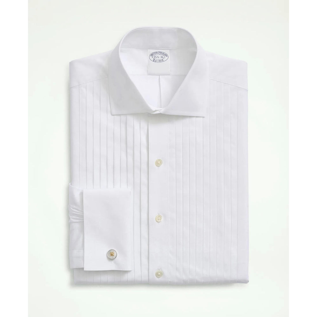 Stretch Cotton Broadcloth English Collar, 10-Pleat Tuxedo Shirt