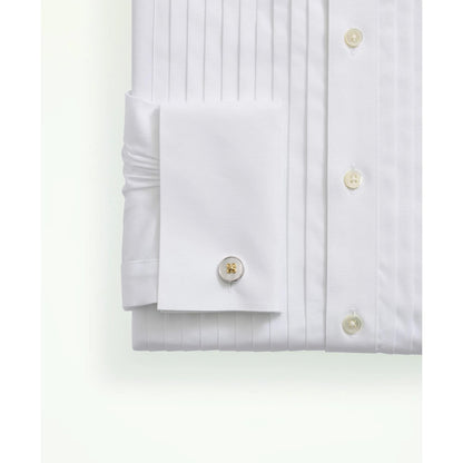 Stretch Cotton Broadcloth English Collar, 10-Pleat Tuxedo Shirt