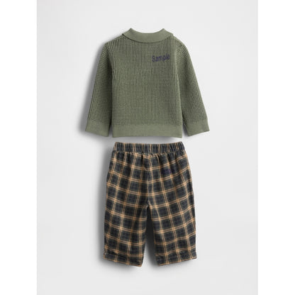 Baby Waffle Polo Shirt Outfit Set