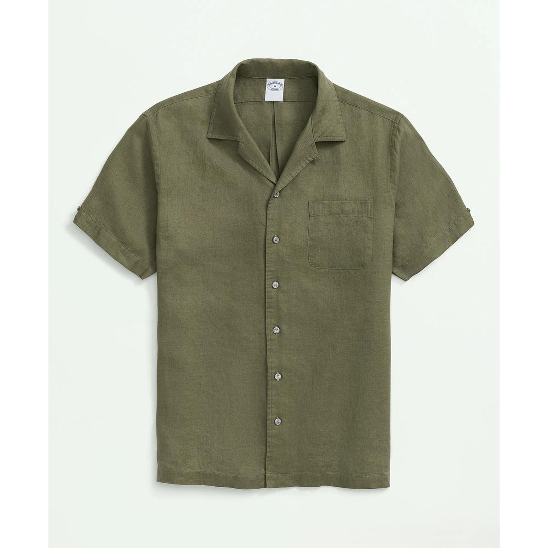 Irish Linen Camp Collar Short-Sleeve Sport Shirt