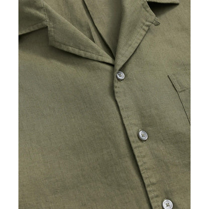 Irish Linen Camp Collar Short-Sleeve Sport Shirt