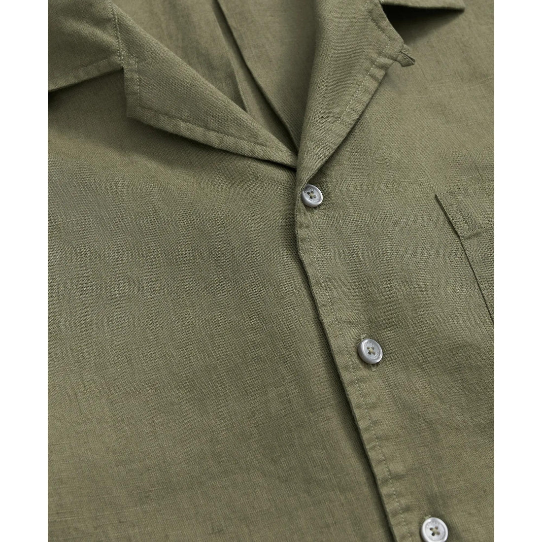 Irish Linen Camp Collar Short-Sleeve Sport Shirt