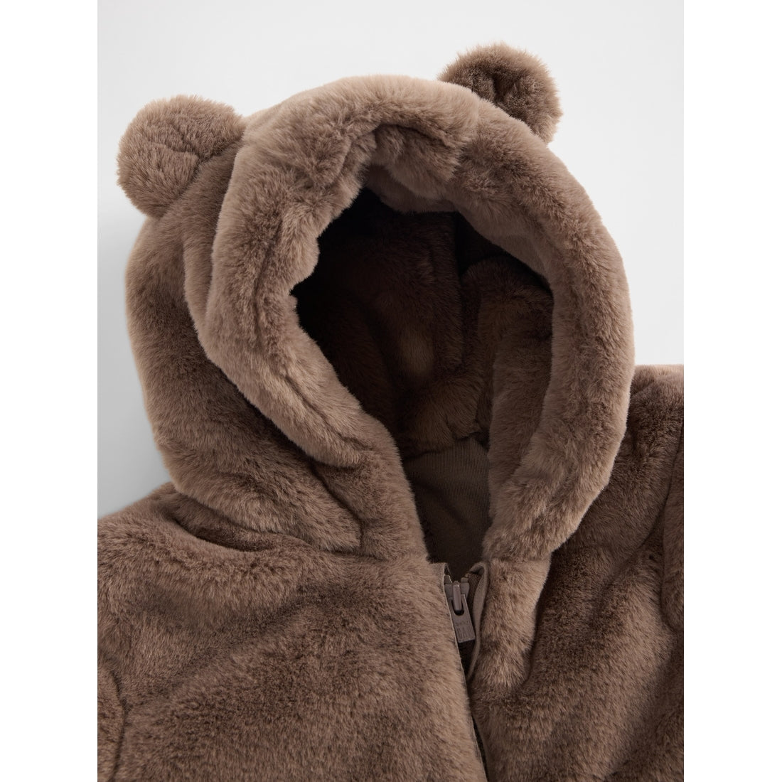 Baby Faux Fur Bear Hooded One-Piece