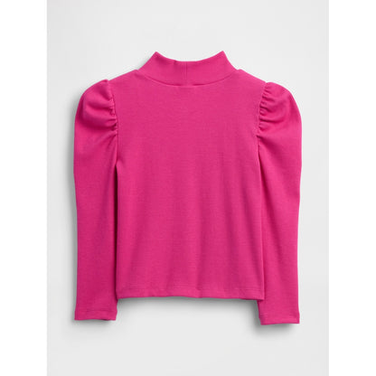 Toddler & Puff-Sleeve Rib Mockneck