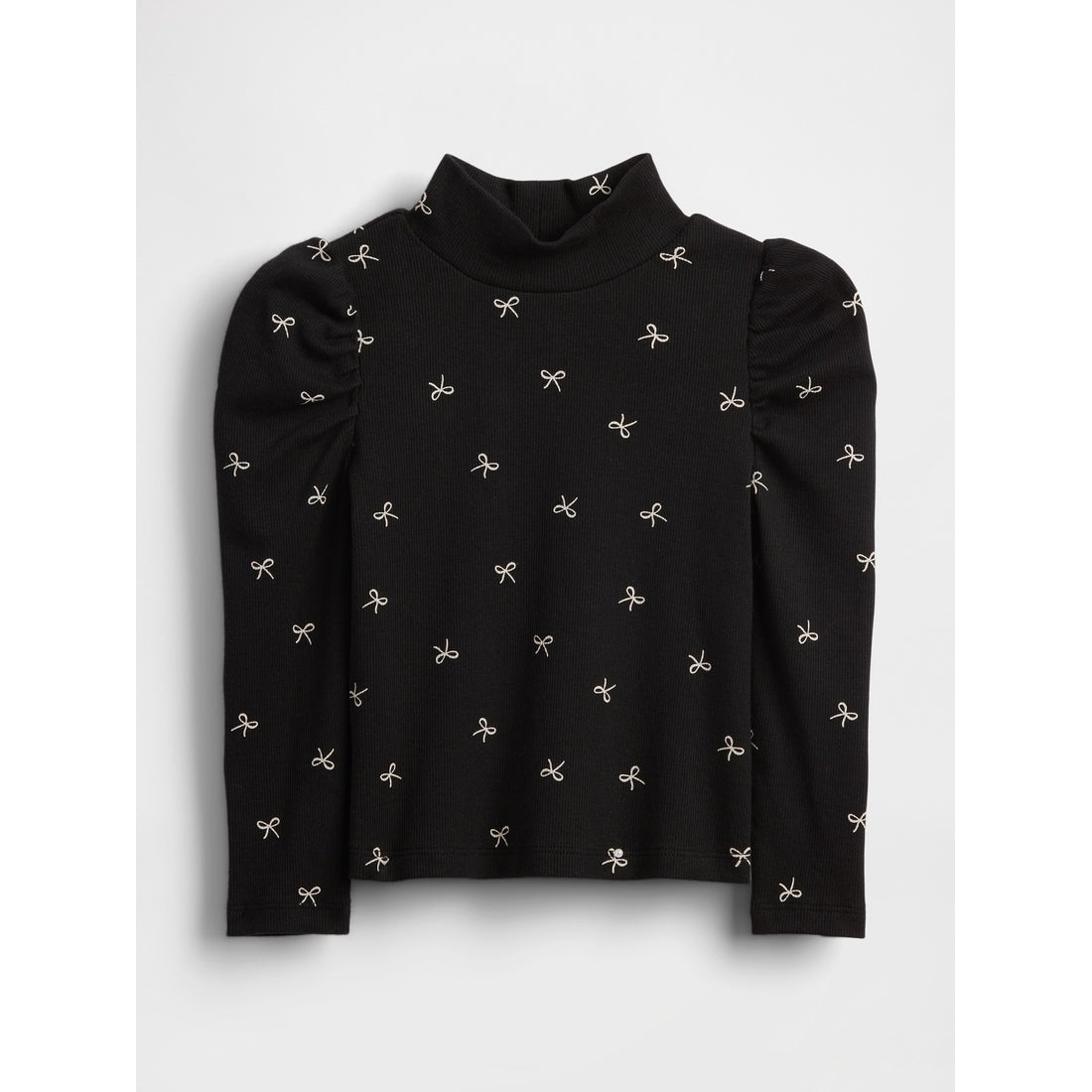 Toddler & Puff-Sleeve Rib Mockneck