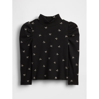 Toddler & Puff-Sleeve Rib Mockneck